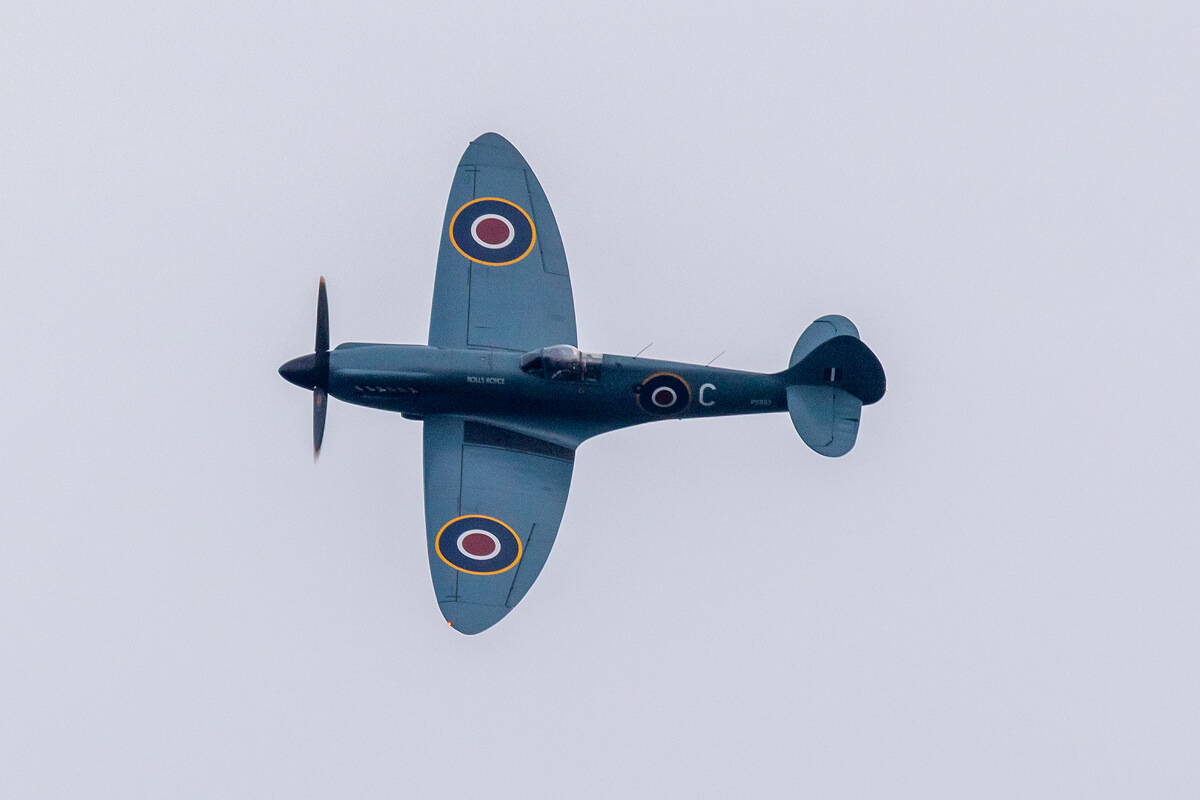 Spitfire flyig through the bournemouth skies