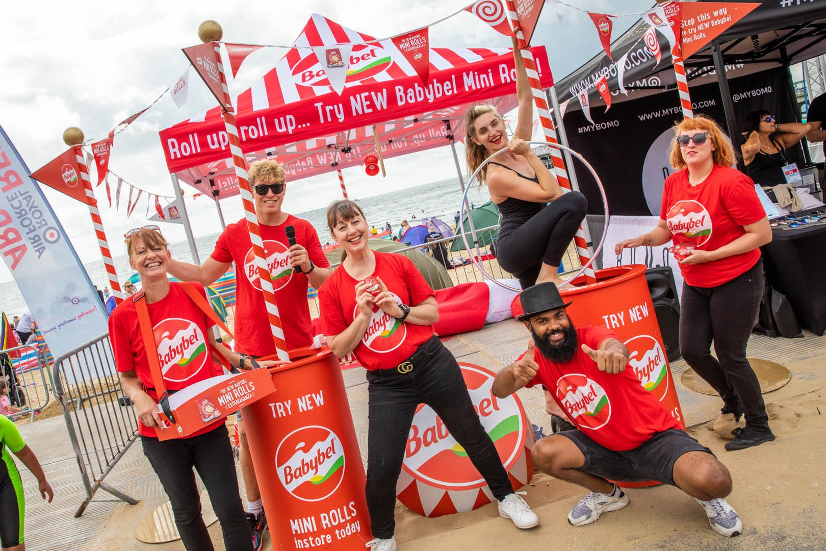 The Babybel team dressed up in the red at their trade stand for the Air show