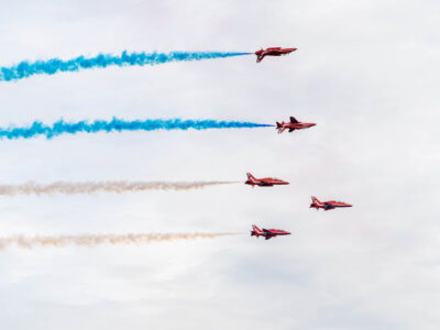 Red arrows fly in formation over Bournemouth